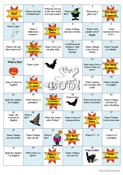 Halloween Board Game Board Game English Esl Worksheets Pdf And Doc