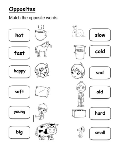 Engaging Opposites Worksheets For Fun Learning Activities