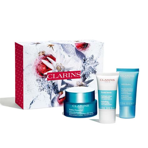 Set De Ingrijire A Tenului Clarins Hydrea Essentiel Crema De Zi Ml Masca Ml Scrub Ml