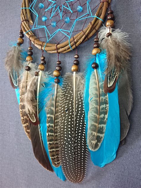 Authentic Dream Catcher Blue Native American Wall Hanging Etsy