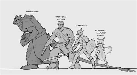 Dnd Race Size Comparison Popular Races Include Humans Elf Dwarves And