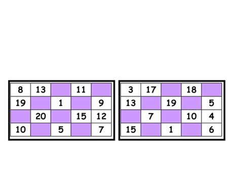 Bingo Cards 1 20 By Norwoodlinda Teaching Resources Tes