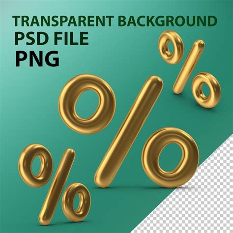 Premium Psd Percentage Symbol Gold Png
