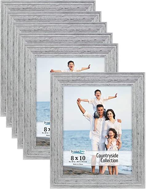 Icona Bay 8x10 Picture Frames Speckled Gray 6 Pack French Country
