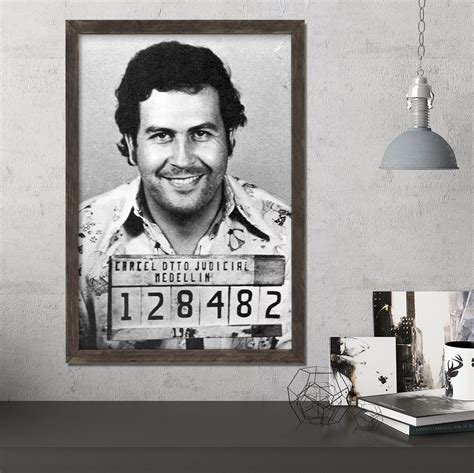 Pablo Escobar Mugshot Photo Paper Poster Digital Prints Prints