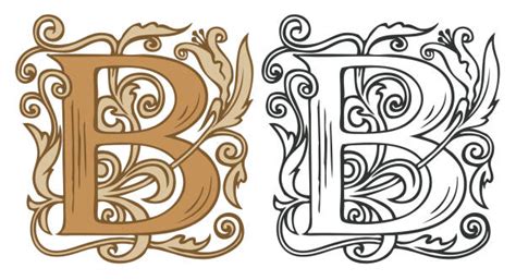 Drawing Of A Fancy Letter B Illustrations Royalty Free Vector Graphics