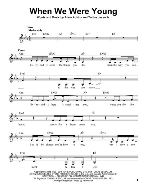 It was written by adele and tobias jesso jr. When We Were Young Sheet Music | Adele | Pro Vocal