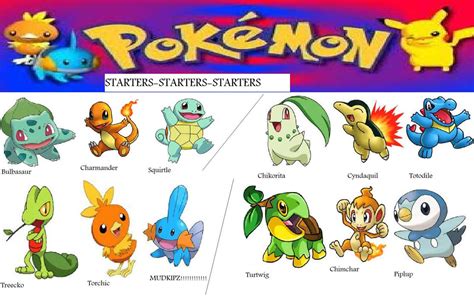 Pokemon Starters Regions 1 4 By Pokegurl853 On Deviantart