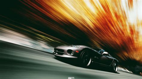 Gray Sports Coupe Viper Dodge Viper Car Motion Blur Hd Wallpaper
