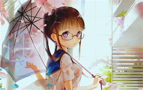 cute anime girl with glasses wallpapers wallpaper cave