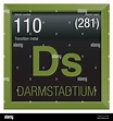 Símbolo de Darmstadtium. Elemento número 110 de la Tabla periódica de ...