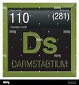 Símbolo de Darmstadtium. Elemento número 110 de la Tabla periódica de ...