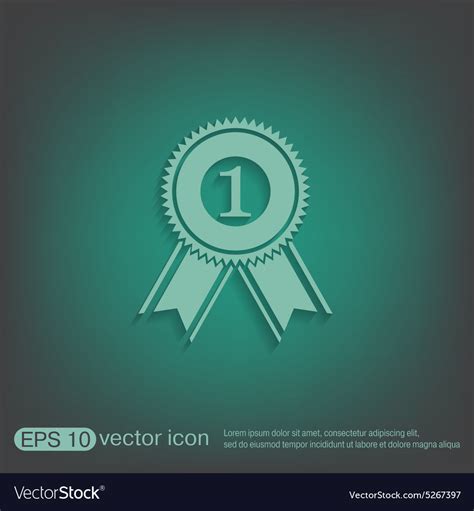 First Place Ribbon Rosette Icon Victory Icon Vector Image
