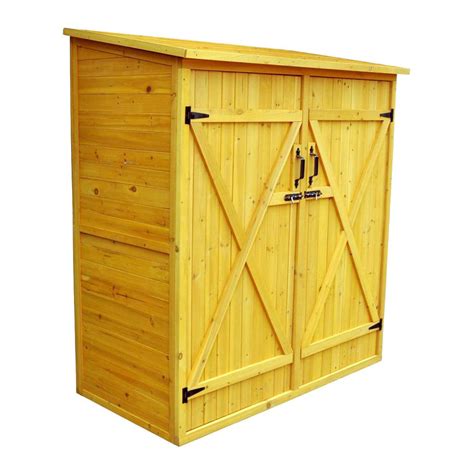 5 Ft W X 2 Ft 7 In D Solid Wood Lean To Tool Shed Wood Storage