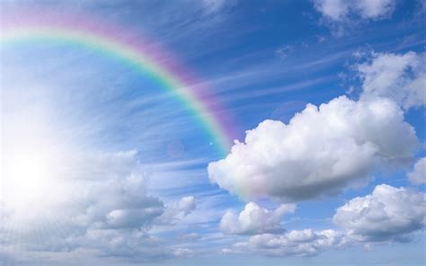 Rainbow Over The Blue Sky Wallpaper Download 5120x3200