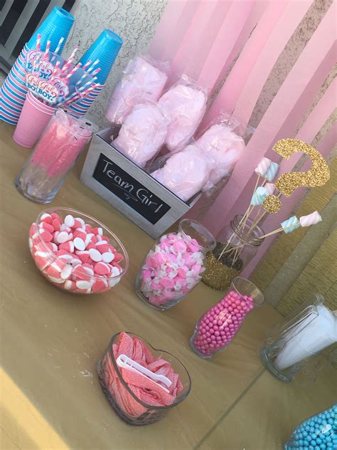 Team Girl Gender Reveal Candy Buffet Table Gender Reveal Candy