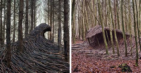 this german artist hid 9 giant dead wood waves in the woods of hamburg demilked