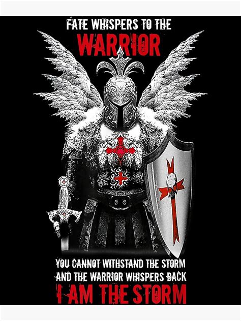 Knight Templar Fate Whispers To The Warrior Christian Poster By