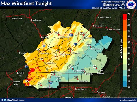 Nws Blacksburg On Twitter Windy Tonight A Front Will Cross The