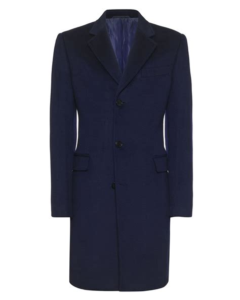 Jaeger Wool Cashmere Overcoat In Blue For Men Indigo Lyst