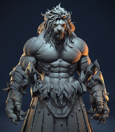 Artstation Lion Warrior Chen Zhe Personaggi Immaginari Creature