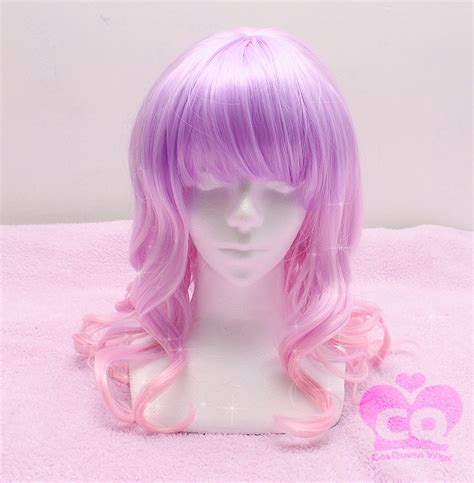 Kawaii Cute Pink Pastel Harajuku Curly Sugar Lavender Wig On Storenvy