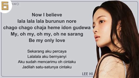 Lee Hi Only Easy Lyricsindo Sub By Gomawo Youtube