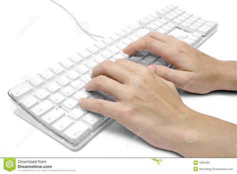 Writing On A White Computer Keyboard Stock Image Image Of Homework