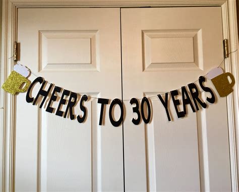 Cheers To 30 Years Birthday Banner 30th Birthday Banner Beer