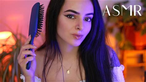 Asmr Slow Gentle Hair Play Brushing And Braiding Nymfy Official Youtube