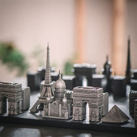 Premium Metal Paris Skyline Chess Set Etsy