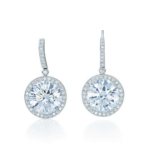 Earrings Of Round Brilliant Diamonds In Platinum Tiffany Co