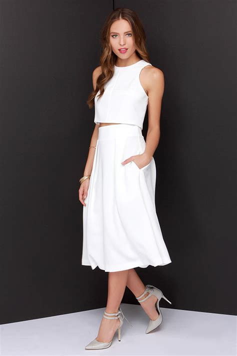 Cute Two Piece Dress Ivory Dress Midi Dress 12500 Lulus
