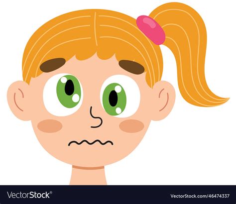 Confused Girl Face Little Dizzy Kid Clipart Vector Image
