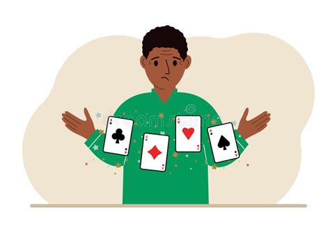Man Holding Playing Cards Cards Playing Combination Of 4 Aces Or Four