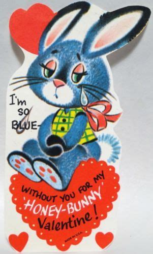 Pin On Vintage Valentine Cards Rabbits