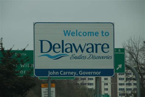 Welcome To Delaware Sign In The City Claymont