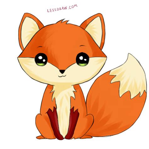 How To Draw A Cute Fox Lessdraw