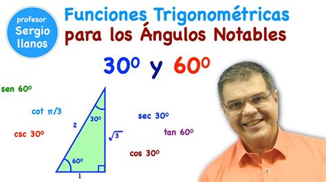 Funciones Trigonométricas Para Los Ángulos Notables 30 Y 60 Grados