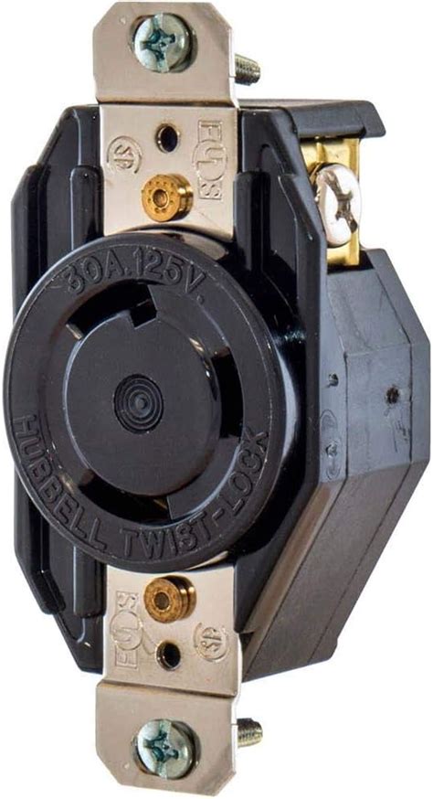 Hubbell Wiring L530r Screw Mount Locking Receptacle 30 Amp 125 Volt Ac