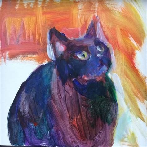 Daily Paintworks Purple Cat Original Fine Art For Sale Sharon