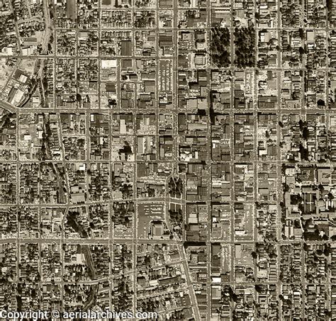 Historical Aerial Photo Map Of Downtown San Jose California 1960
