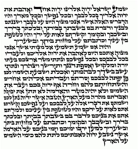 Printable Mezuzah Scroll Text