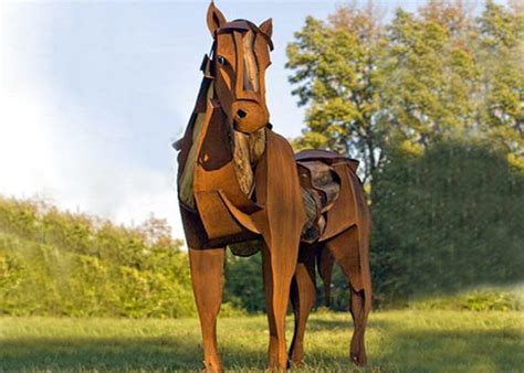 Horse sculpture, by russell zeid. Life Size Metal Horse Sculpture / Metal Horse Garden ...