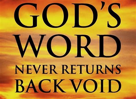Gods Word Never Returns Back Void Heavenly Treasures Ministry