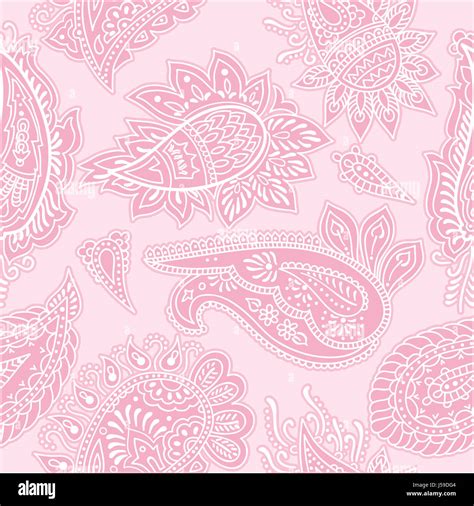Seamless Pink Paisley Background Pattern Stock Photo Alamy