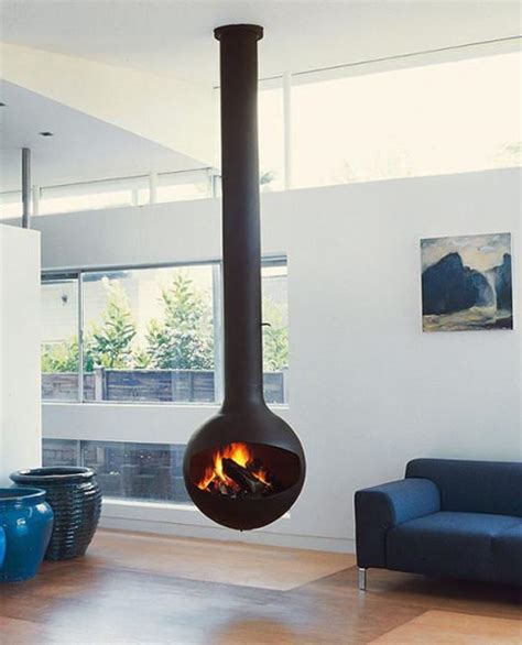 25 Hanging Fireplaces Adding Chic To Contemporary Interior Design