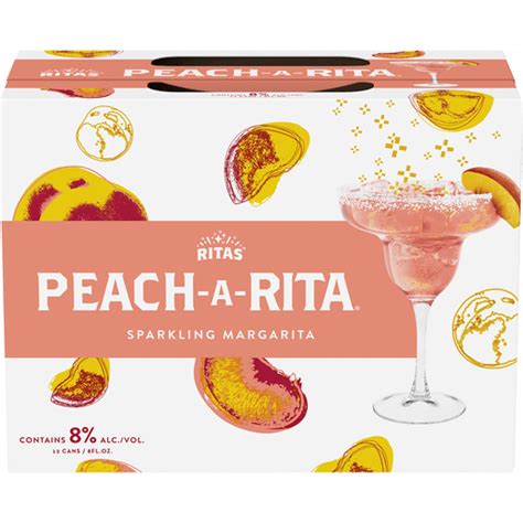 ritas peach a rita peach sparkling margarita 12 pack 8 fl oz cans 8 abv shop ross