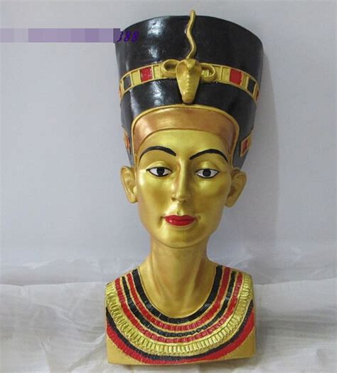 Huij 007946 Beautiful Bronze Art Sculpture Head Statue Nefertiti