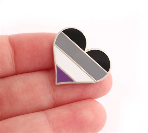 Asexual Pride Pin Ace Lapel Pin Asexual Flag Pin Heart Etsy